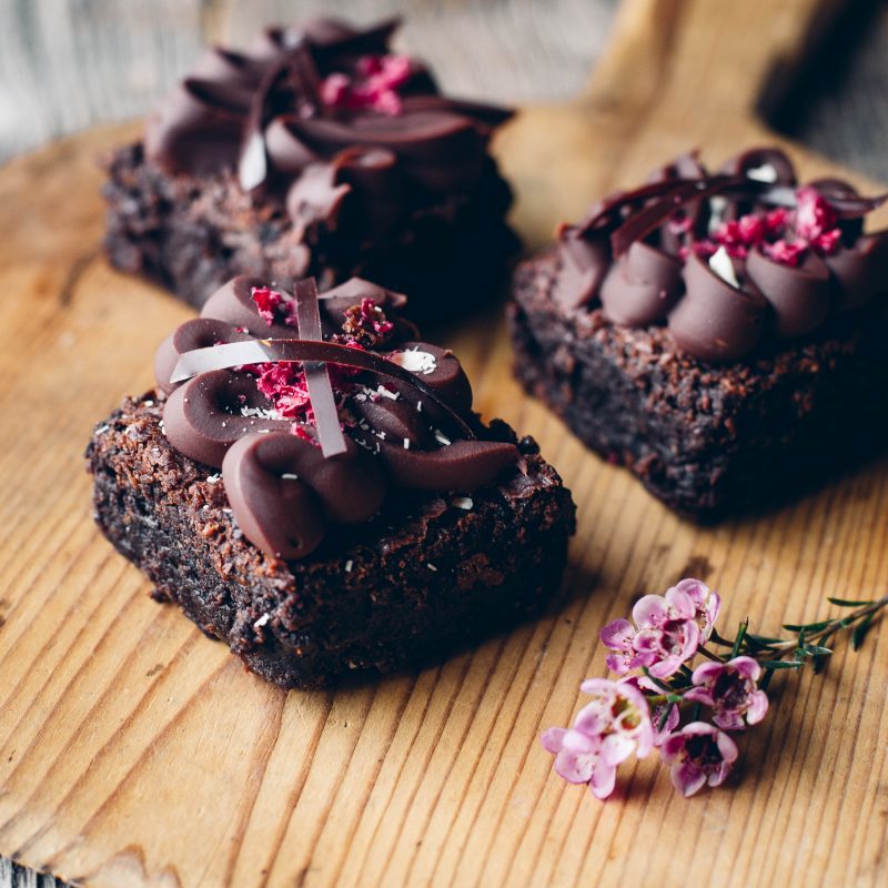 Brownie med chokladganache